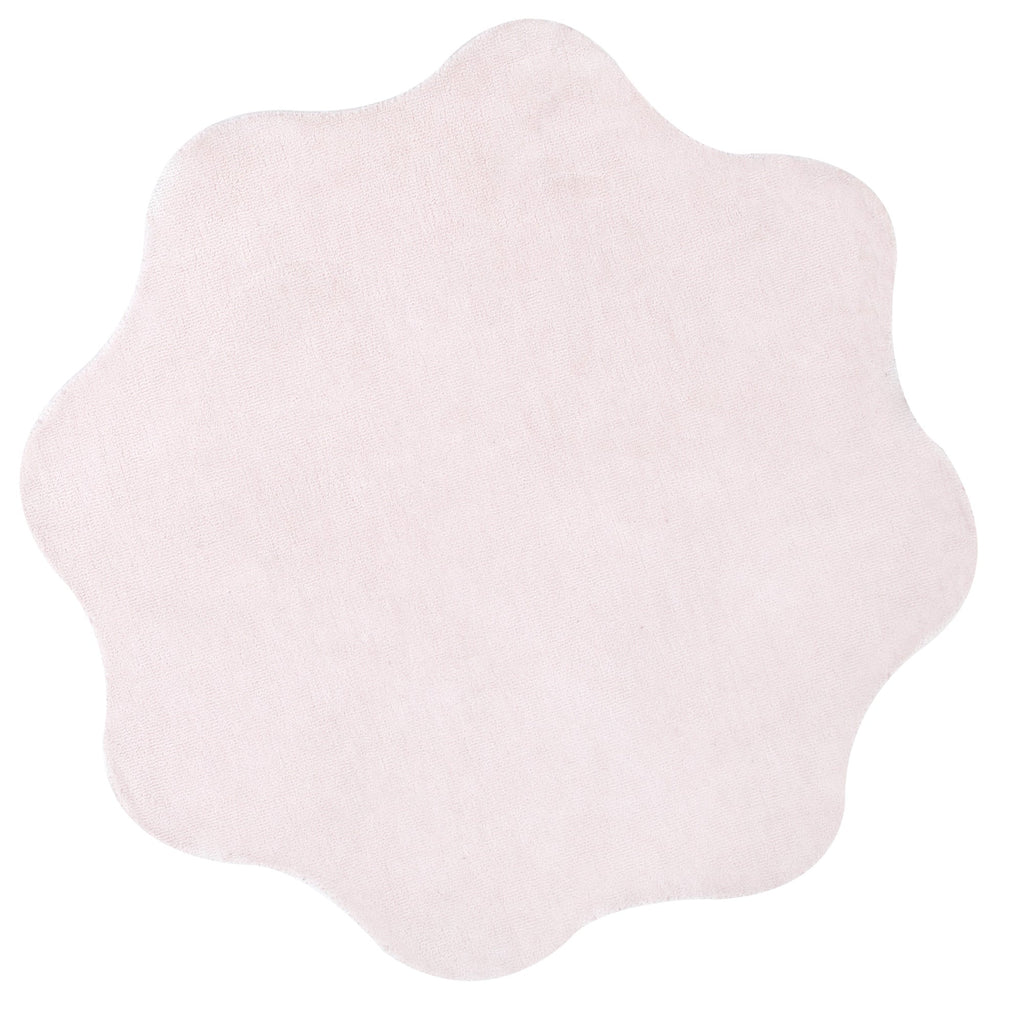 Ollie Scalloped Irregular Round Rug - Pink